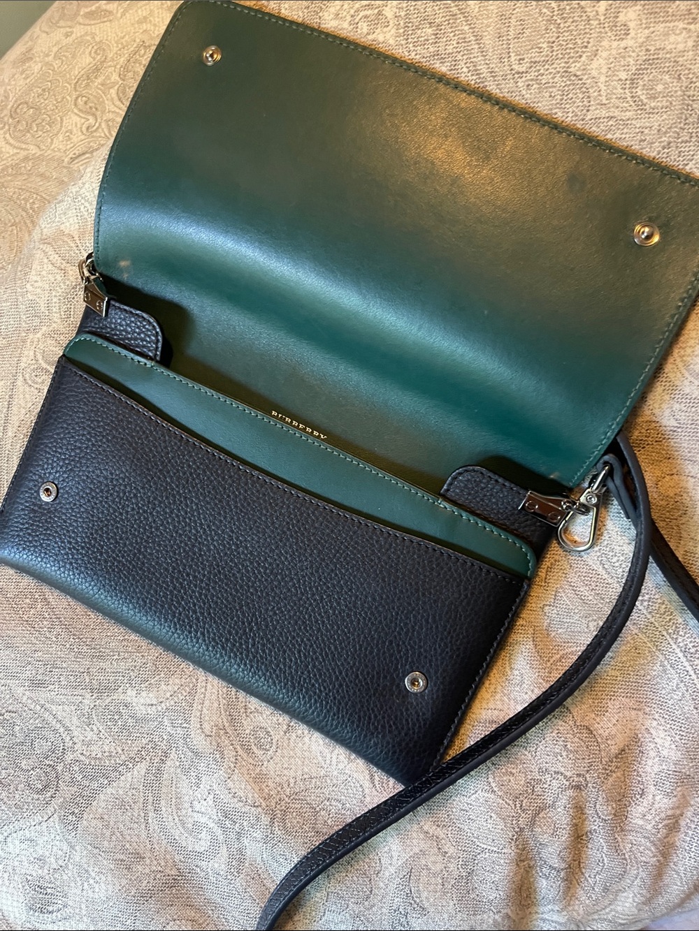 Burberry Black Pebbled Leather Crossbody Wallet Bag - Picture 4 of 8